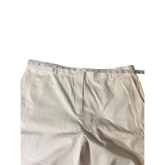 L.L.Bean Classic Fit Cream Cotton Pants Size 16 M/T - Picture 9 of 11